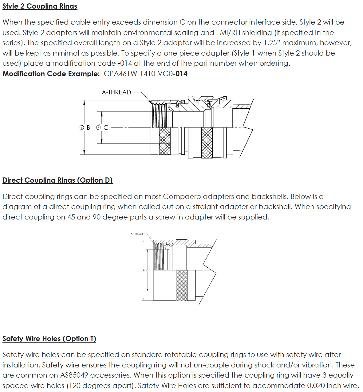 Extender Backshell Coupling Options